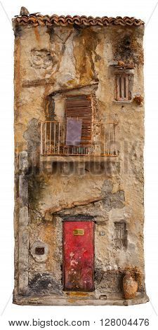 Artistic miniature of ancient sicilian poor house