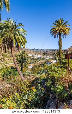 View On Fataga Village Located In Barranco de Fataga Valley - Gran Canaria Canary Islands Spain