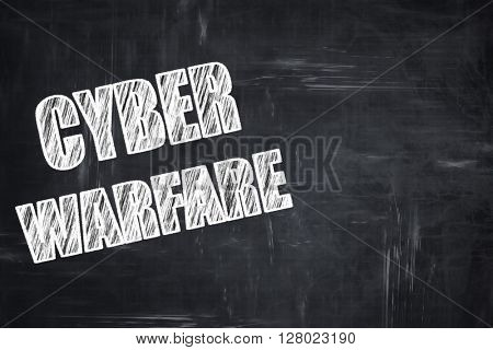 Chalkboard writing: Cyber warfare background