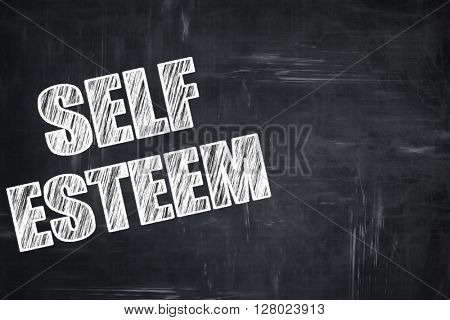 Chalkboard writing: self esteem