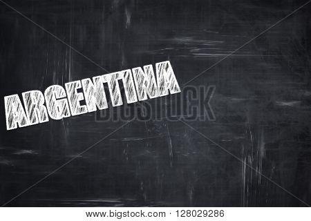 Chalkboard background with chalk letters: Greetings from argenti