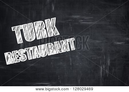 Chalkboard background with chalk letters: Delicious turkish cuis