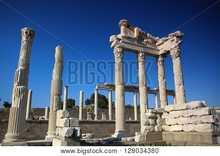 Akropol in Bergama in Izmir at Turkey
