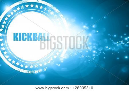 Blue stamp on a glittering background: kickball sign background