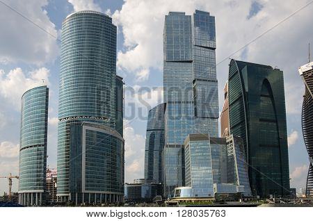 MOSCOW - JULY 04: Moscow International Business Center on July 04 2013 Moscow Russia. Moscow-City or Moskva-City is a commercial district in central Moscow located near the Third Ring Road in Presnensky District