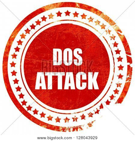 DOS warfare background, grunge red rubber stamp on a solid white