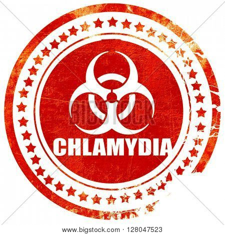 Chlamydia concept background, grunge red rubber stamp  on a solid white background