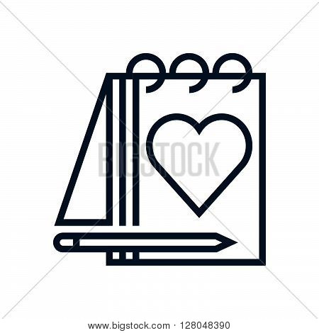 Valentines Day Sketch Book Icon