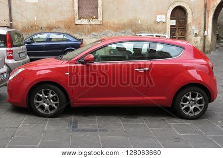 Red Alfa Romeo Mito Car