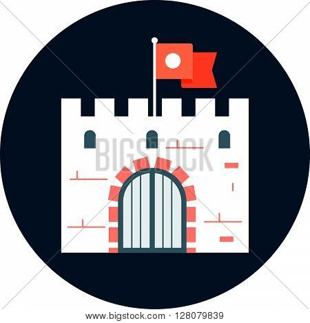 Casttle Theme, Flat Style, Colorful, Vector Icon For Info Graphics, Websites, Mobile And Print Media
