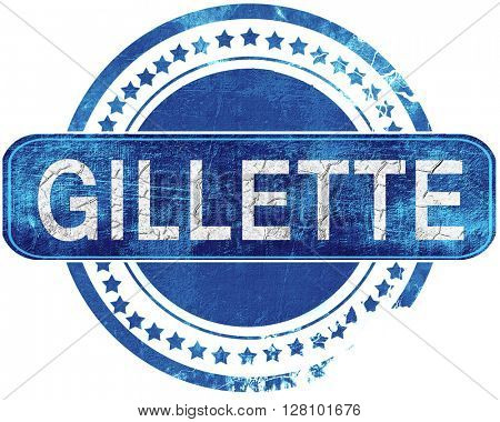 gillette grunge blue stamp. Isolated on white.