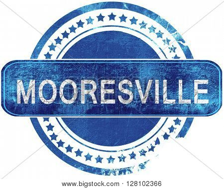 mooresville grunge blue stamp. Isolated on white.