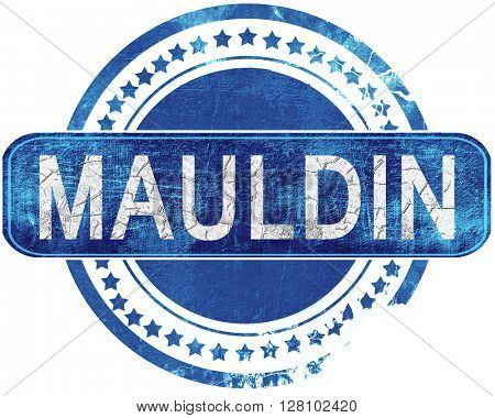 mauldin grunge blue stamp. Isolated on white.