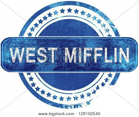 west mifflin grunge blue stamp. Isolated on white.