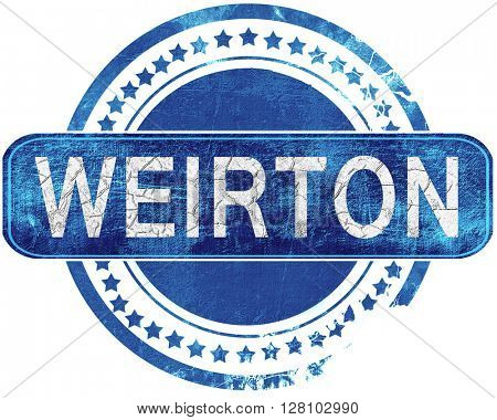 weirton grunge blue stamp. Isolated on white.
