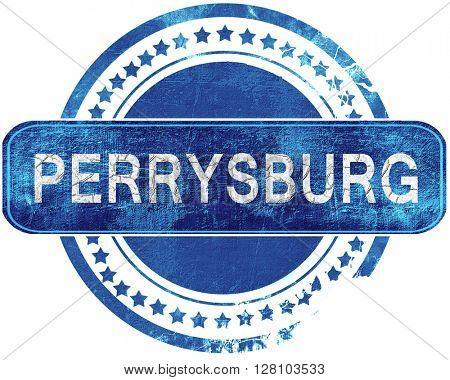 perrysburg grunge blue stamp. Isolated on white.