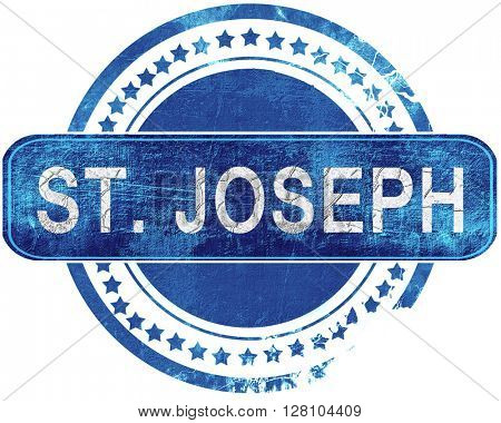 st. joseph grunge blue stamp. Isolated on white.