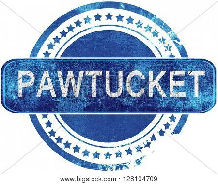 pawtucket grunge blue stamp. Isolated on white.