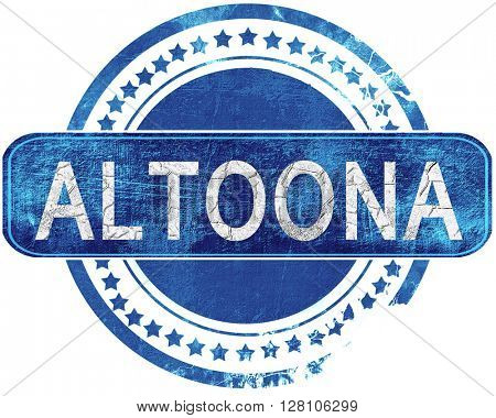 altoona grunge blue stamp. Isolated on white.