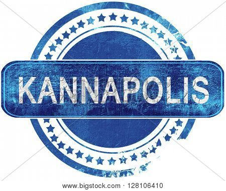 kannapolis grunge blue stamp. Isolated on white.