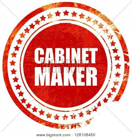 cabinet maker, red grunge stamp on solid background