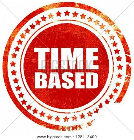 time based, red grunge stamp on solid background