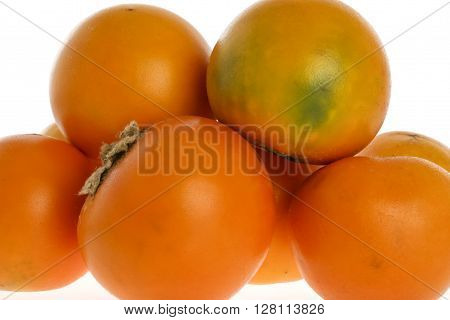 Exotic tropical fruit called lulo (Solanum quitoense)