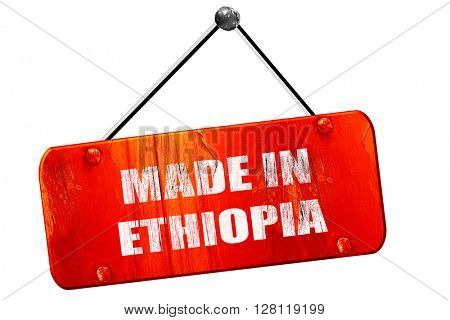 Made in ethiopia, 3D rendering, vintage old red sign