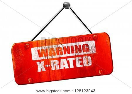Xrated sign isolated, 3D rendering, vintage old red sign