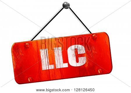 llc, 3D rendering, vintage old red sign