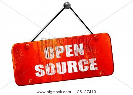 open source, 3D rendering, vintage old red sign