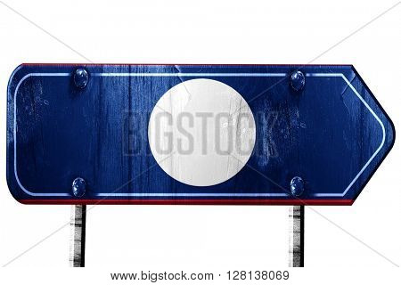 Laos flas, 3D rendering, road sign on white background