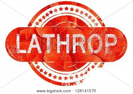 lathrop, vintage old stamp with rough lines and edges