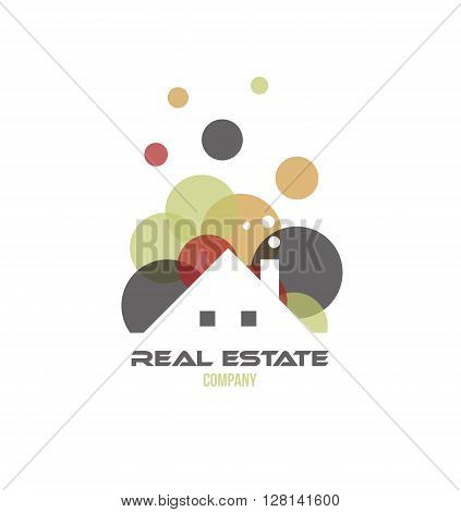 Vector company logo icon element template real estate house roof property residential