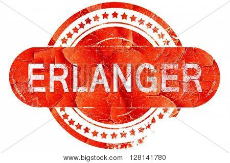 erlanger, vintage old stamp with rough lines and edges