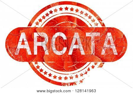 arcata, vintage old stamp with rough lines and edges
