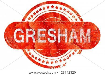 gresham, vintage old stamp with rough lines and edges