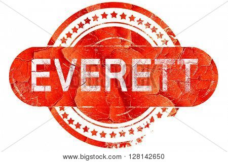 everett, vintage old stamp with rough lines and edges