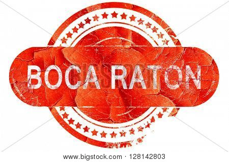 boca raton, vintage old stamp with rough lines and edges