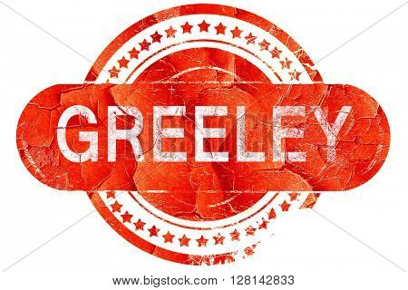 greeley, vintage old stamp with rough lines and edges