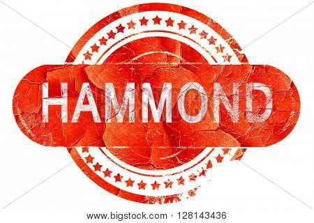 hammond, vintage old stamp with rough lines and edges