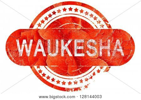 waukesha, vintage old stamp with rough lines and edges