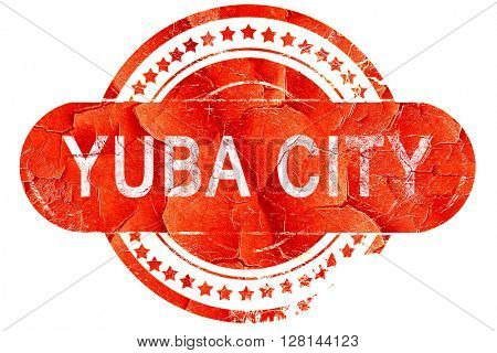yuba city, vintage old stamp with rough lines and edges