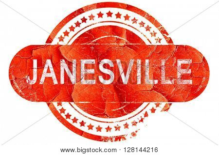 janesville, vintage old stamp with rough lines and edges