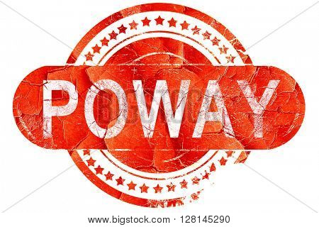 poway, vintage old stamp with rough lines and edges