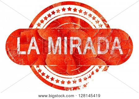 la mirada, vintage old stamp with rough lines and edges