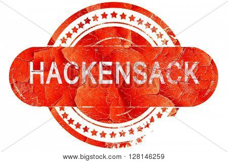 hackensack, vintage old stamp with rough lines and edges