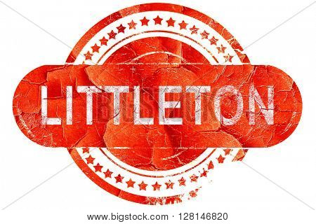 littleton, vintage old stamp with rough lines and edges