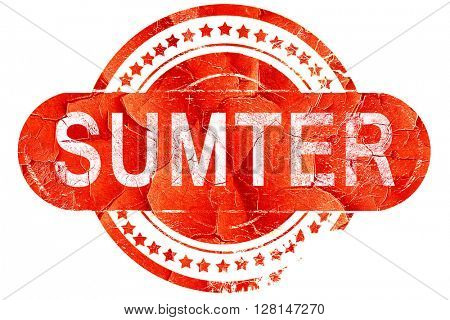 sumter, vintage old stamp with rough lines and edges