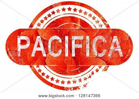 pacifica, vintage old stamp with rough lines and edges